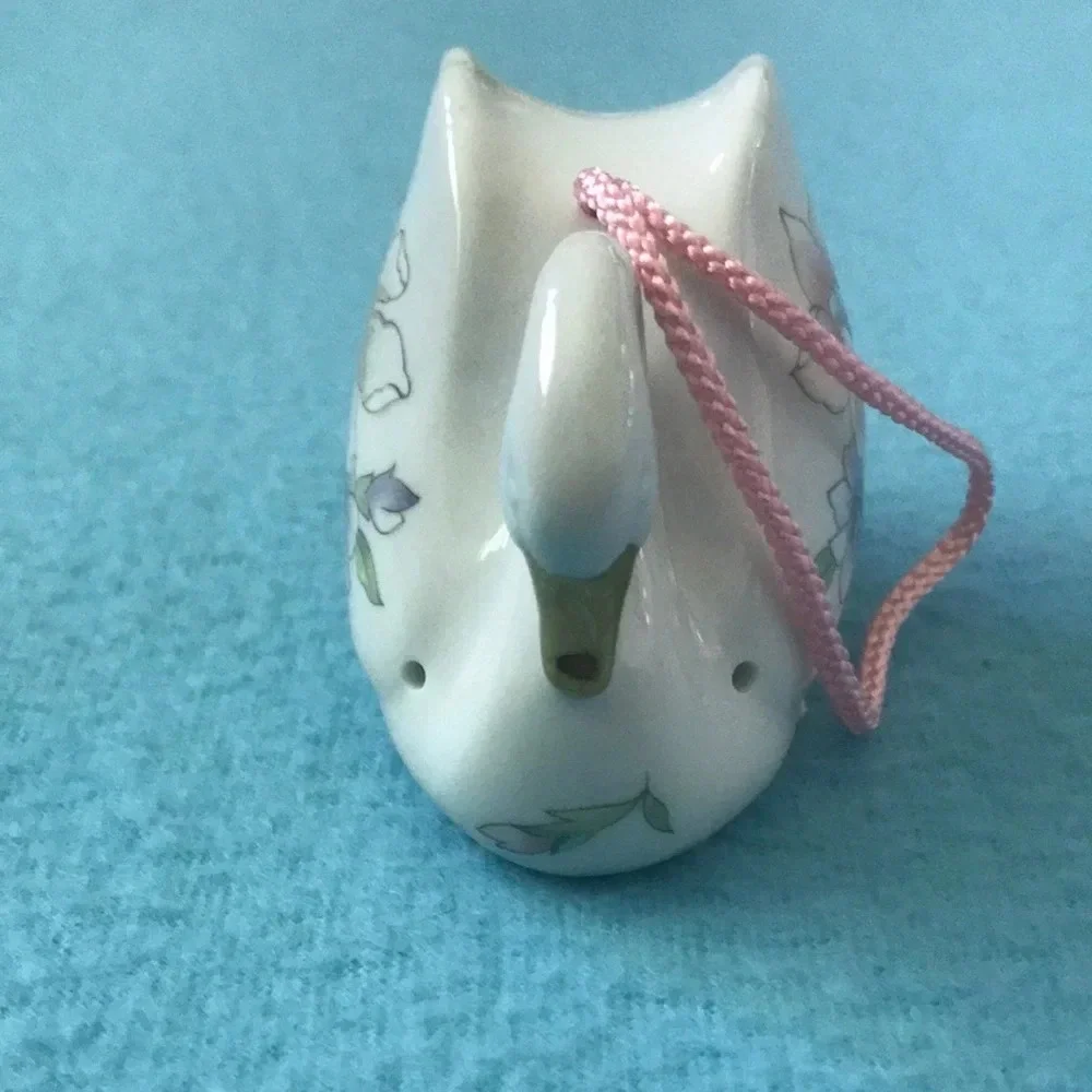POMANDER Porcelain scented swan vintage 1986 NEW IN BOX 3” X 3”